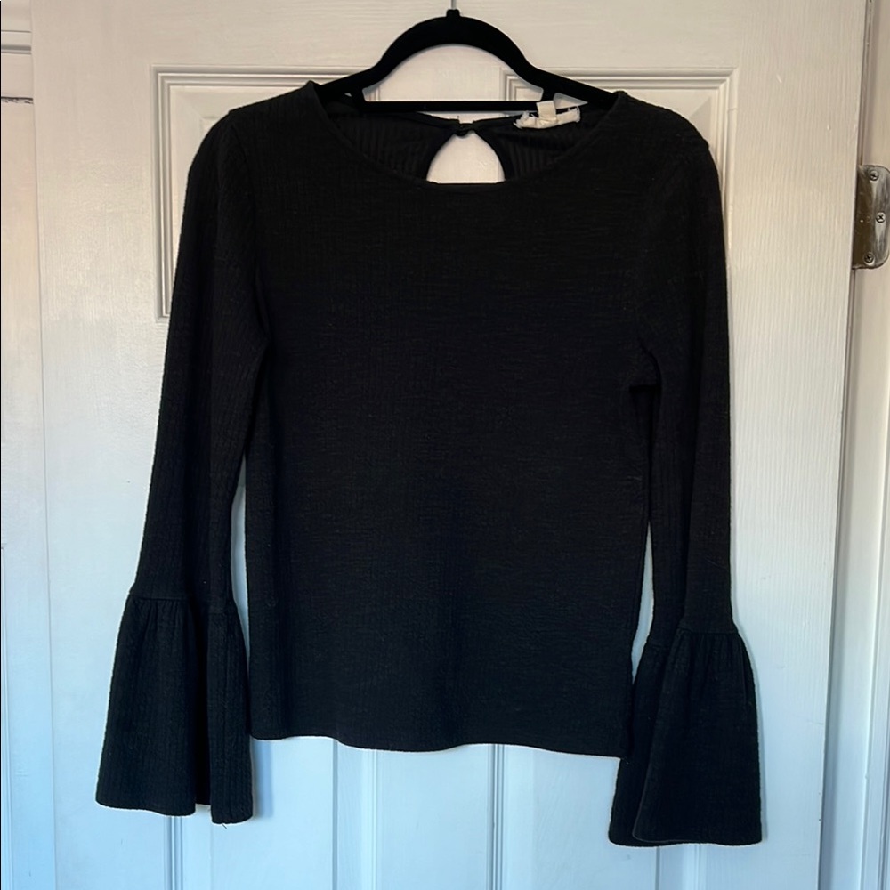 Black Bell Sleeve Top